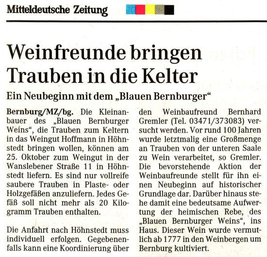 Pressebeitrag MZ